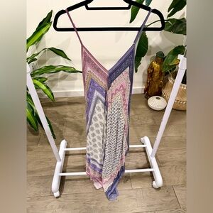 Anthropologie Floreat Scarf Handkerchief Multi-Print Slip Dress Multicolor, XS/S